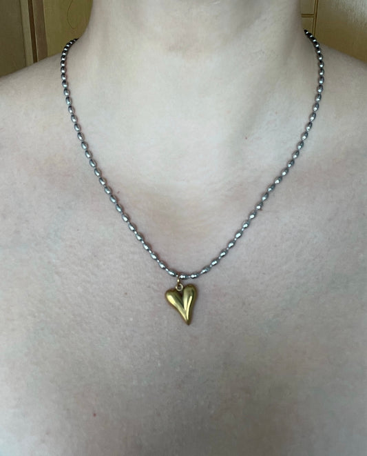 Collar Corazón Bicolor