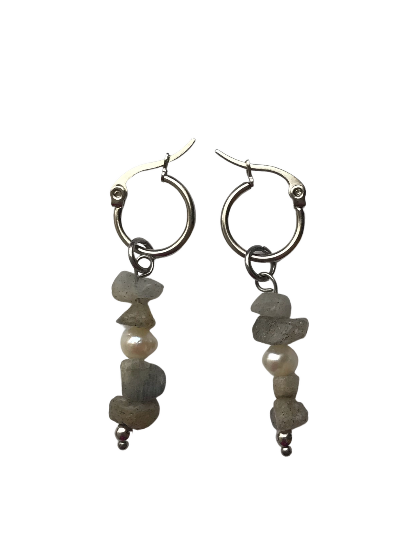 Aretes piedra gris